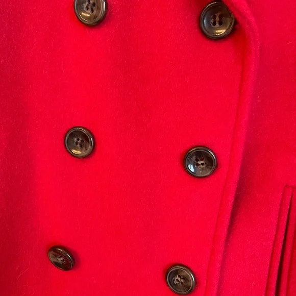 St. John's Bay Red Wool-Blend Peacoat – Size Large - Picture 4 of 13